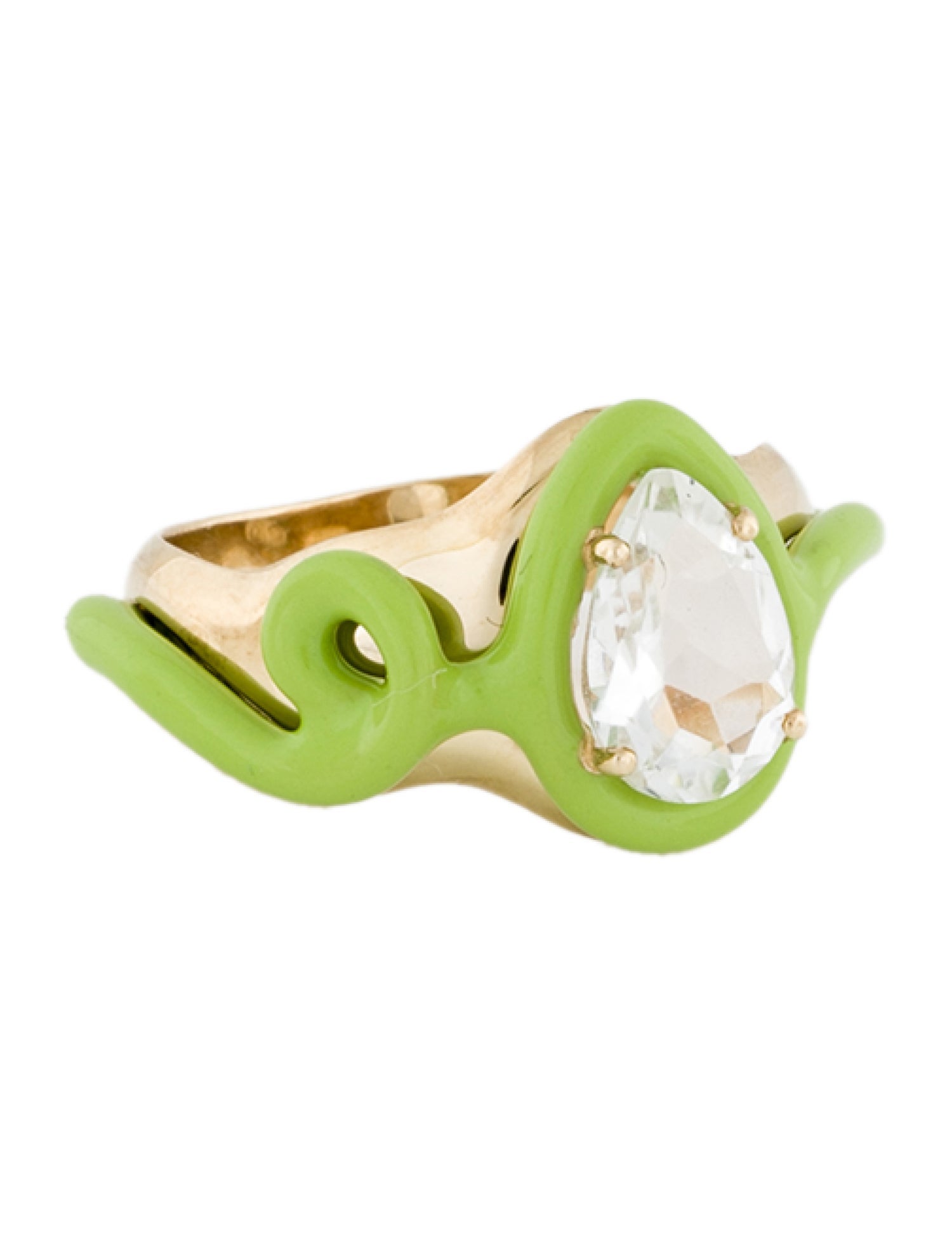Bea Bongiasca Quartz Enamel Squiggle Ring