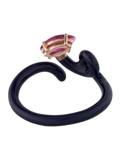 Bea Bongiasca Synthetic Ruby & Enamel Baby Vine Ring