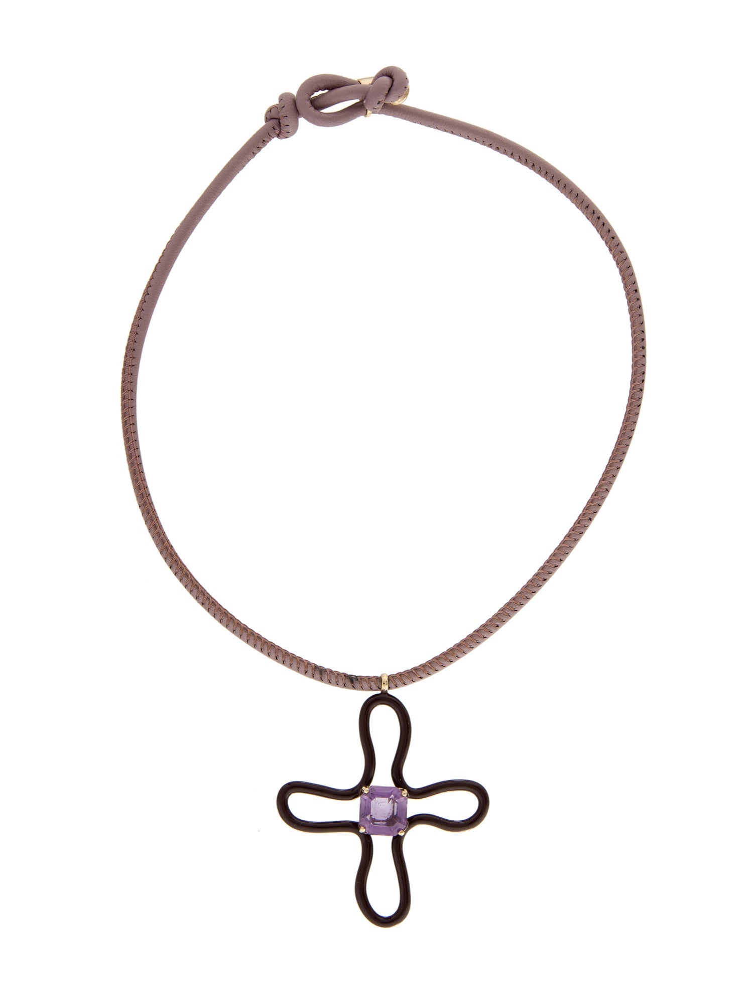 Bea Bongiasca 4.10ct Amethyst Pop Choker With Lucky Flower Pendant