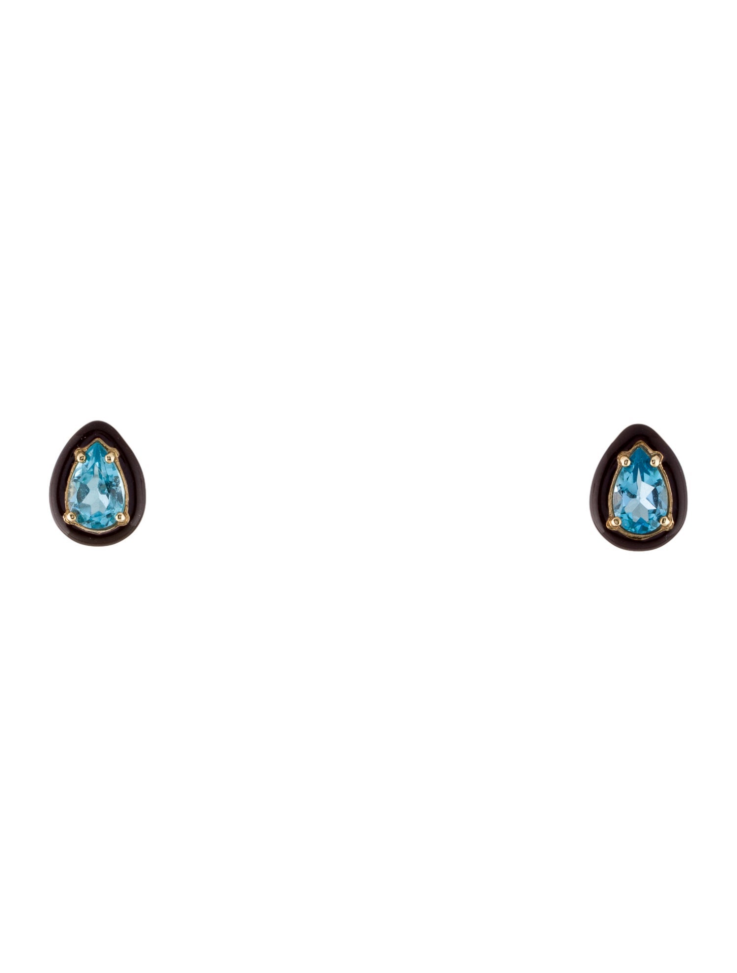 Bea Bongiasca Topaz & Enamel Gumdrop Stud Earrings