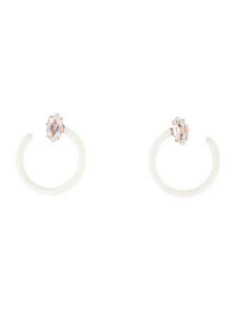 Bea Bongiasca 9K Topaz & Enamel Tendril Circle Hoop Earrings