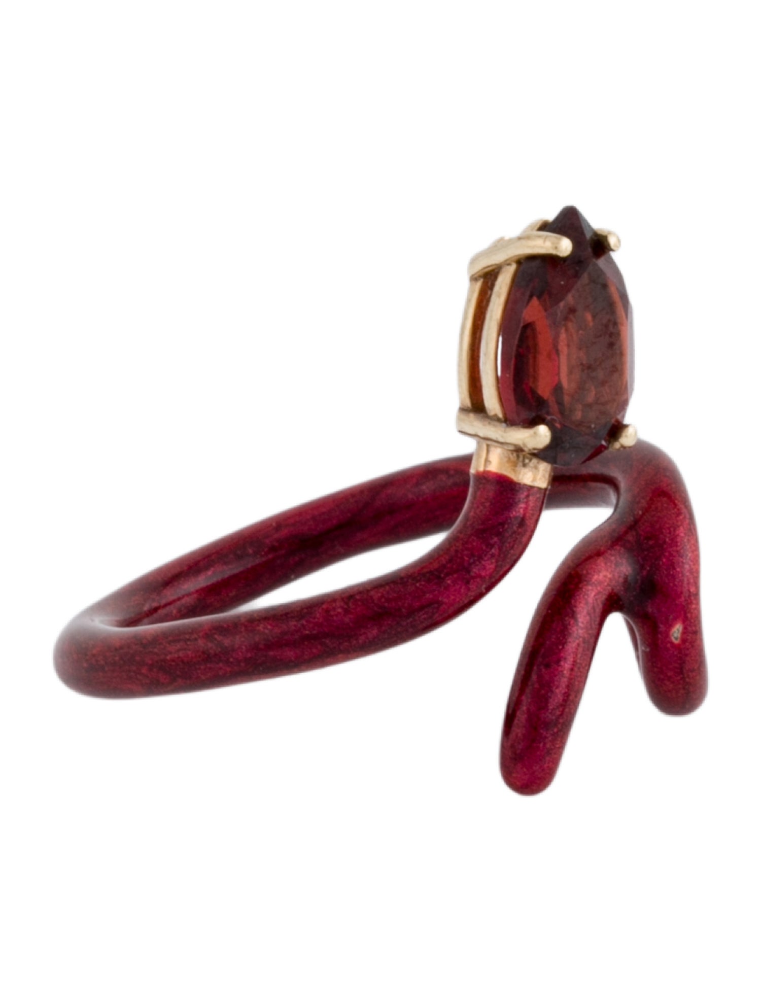 Bea Bongiasca Garnet Baby Vine Cocktail Ring