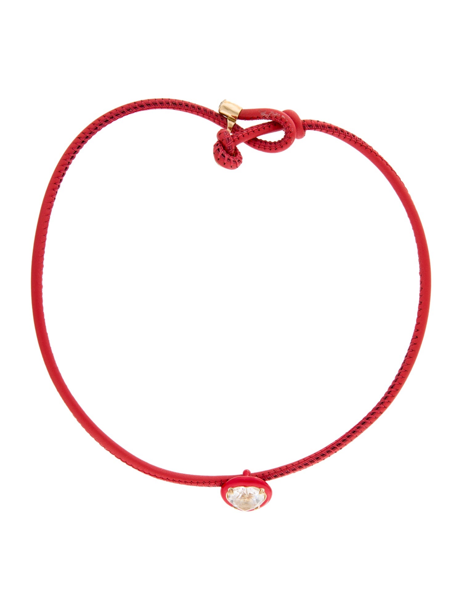 Bea Bongiasca 3.93ct Quartz, Enamel & Leather Pop Choker