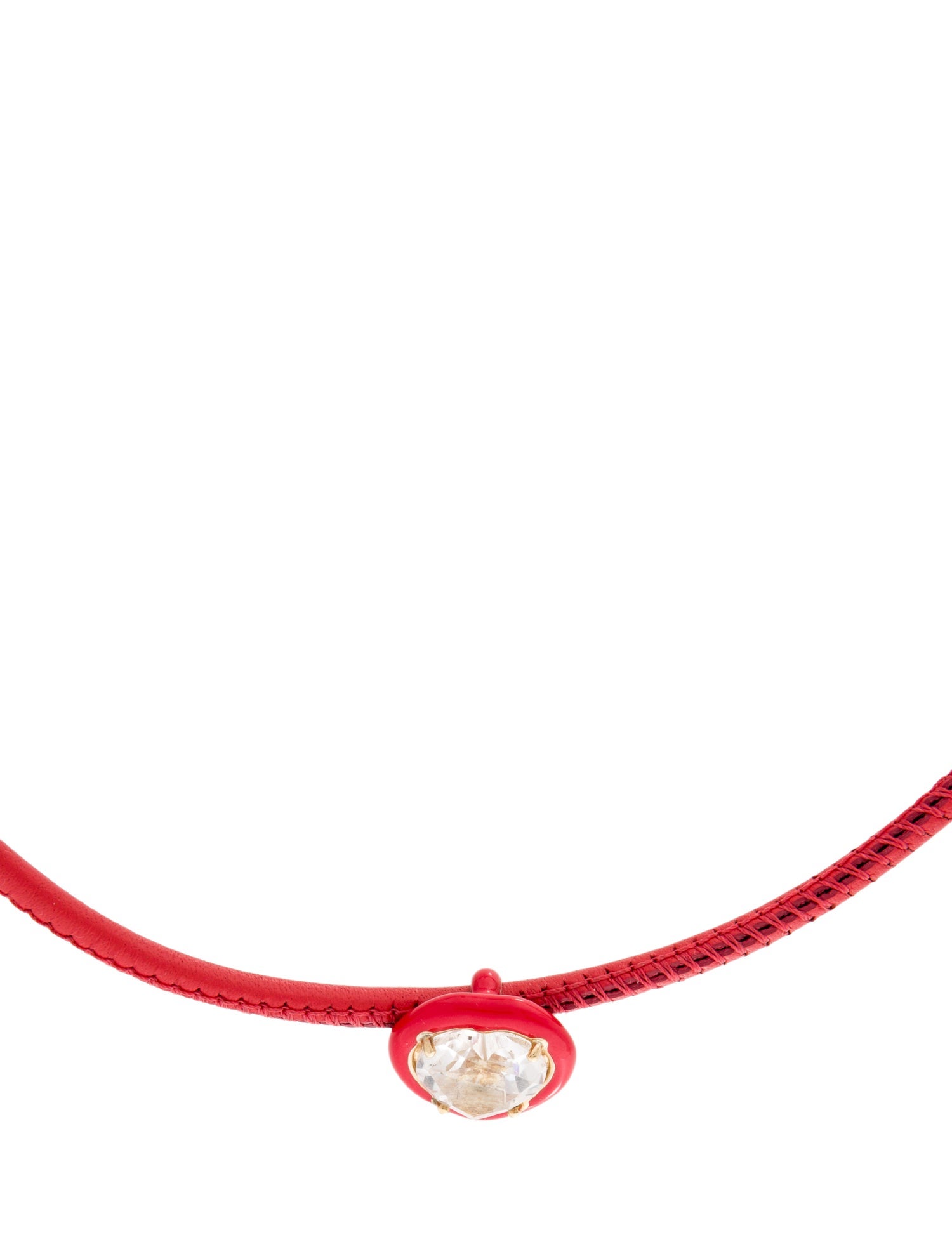 Bea Bongiasca 3.93ct Quartz, Enamel & Leather Pop Choker
