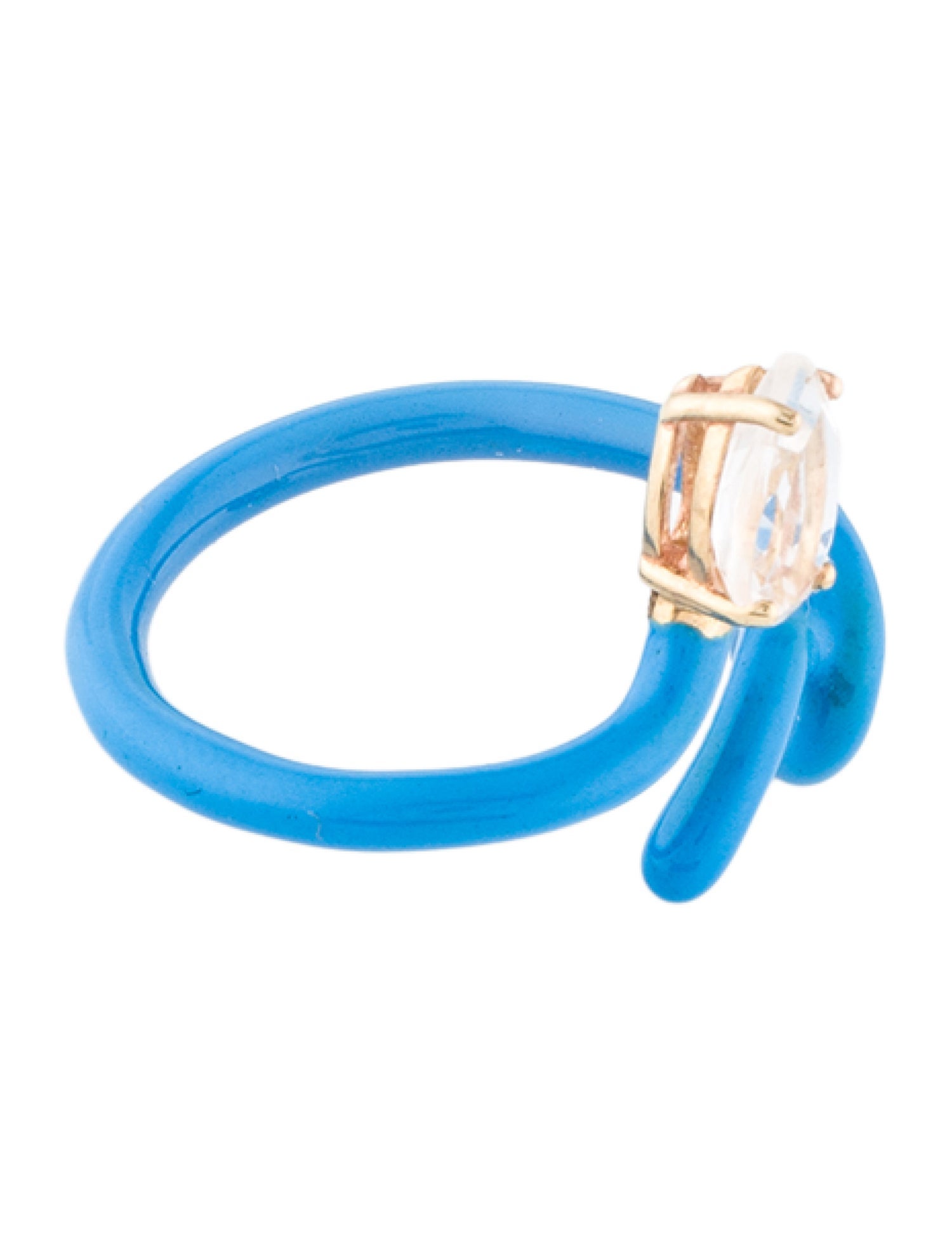 Bea Bongiasca 9K Rock Crystal & Enamel Vine Cocktail Ring