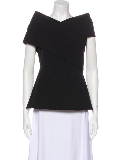Beaufille Off-The-Shoulder Short Sleeve Top Black
