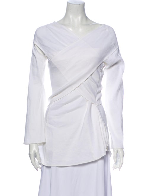 Beaufille Linen V-Neck Top w/ Tags White
