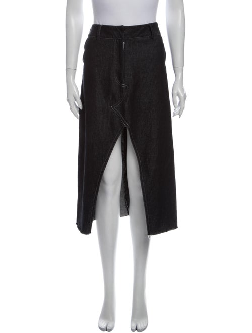 Beaufille Raw-Edge Trim Midi Length Skirt Blue