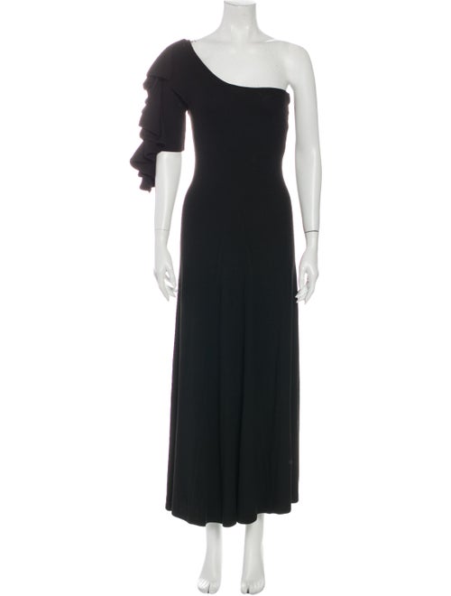 Beaufille One-Shoulder Long Dress Black