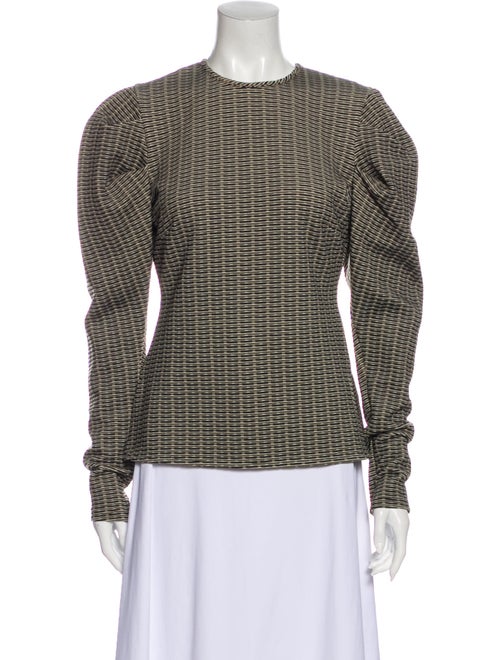 Beaufille Printed Crew Neck Blouse Black