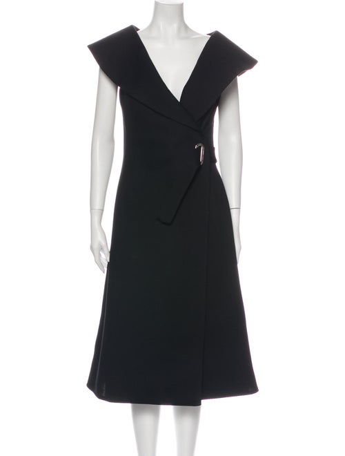 Beaufille V-Neck Midi Length Dress Black