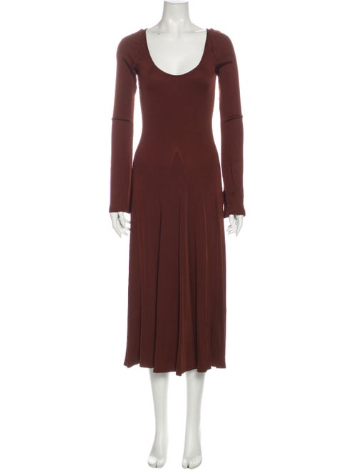Beaufille Scoop Neck Midi Length Dress Brown