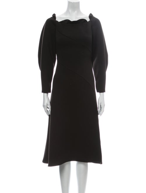 Beaufille Scoop Neck Midi Length Dress Black