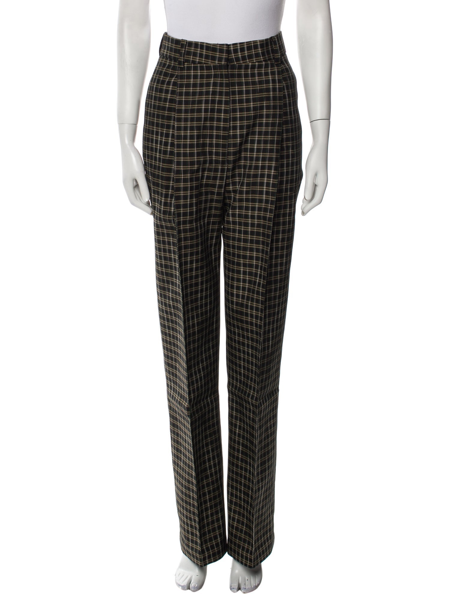 Beaufille Plaid Print Straight Leg Pants