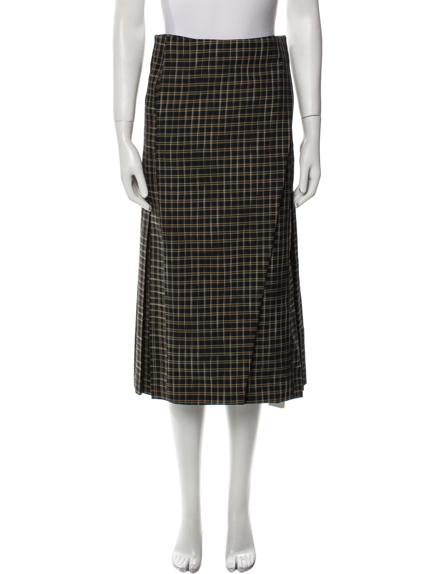 Beaufille Plaid Print Midi Length Skirt