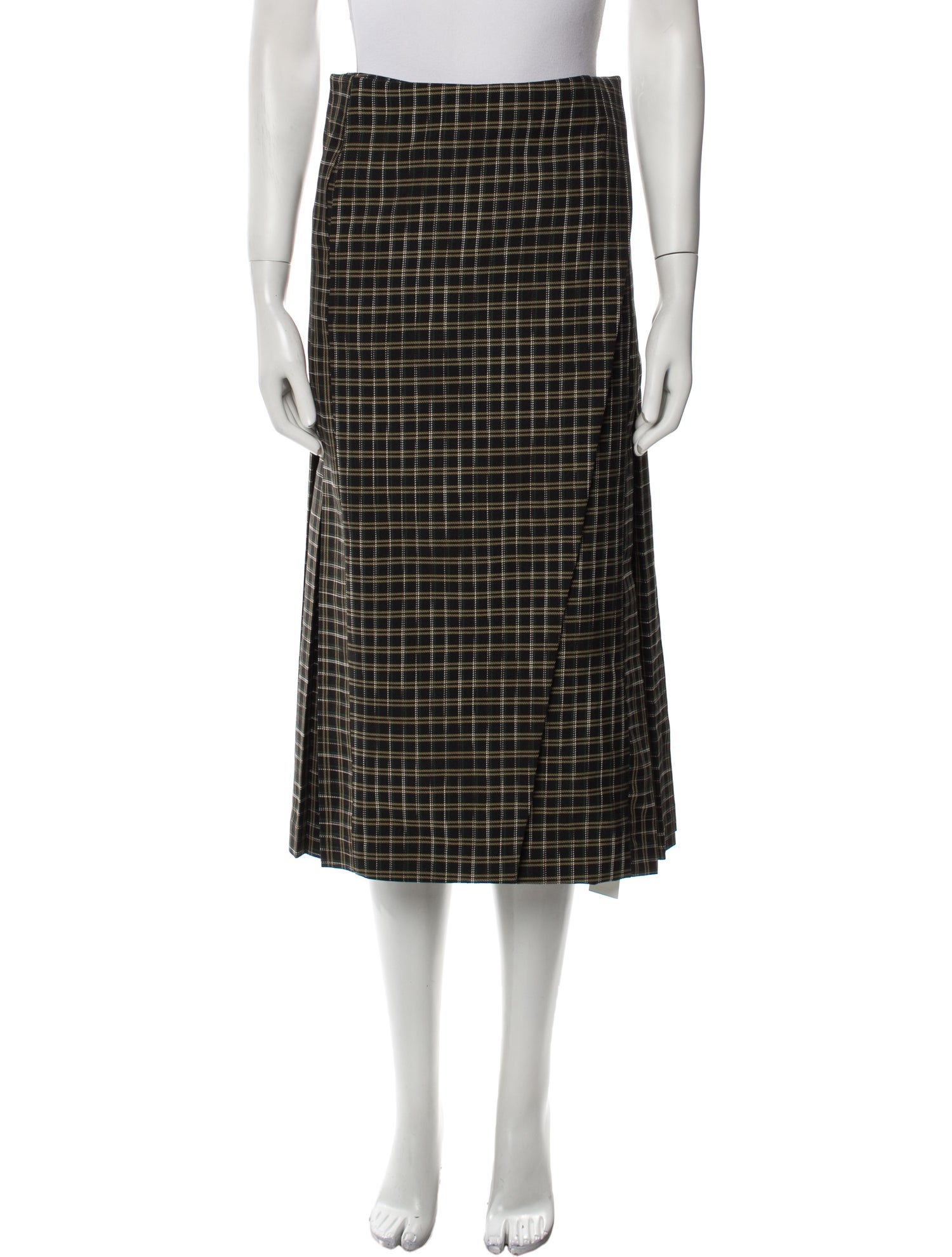 Beaufille Plaid Print Midi Length Skirt