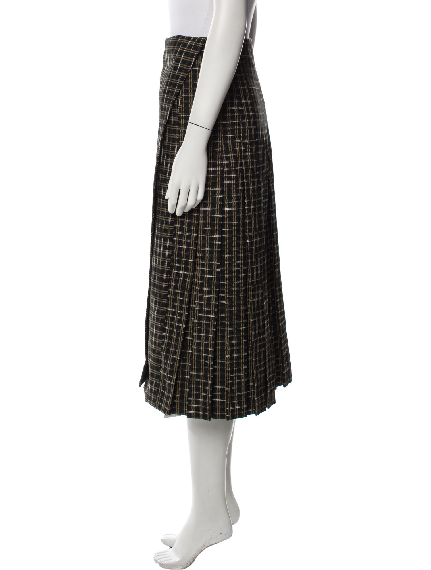 Beaufille Plaid Print Midi Length Skirt