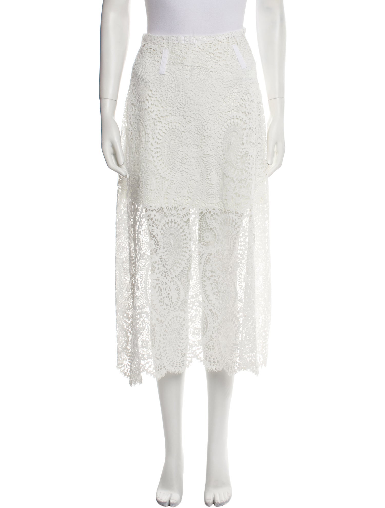 Beaufille Lace Pattern Midi Length Skirt