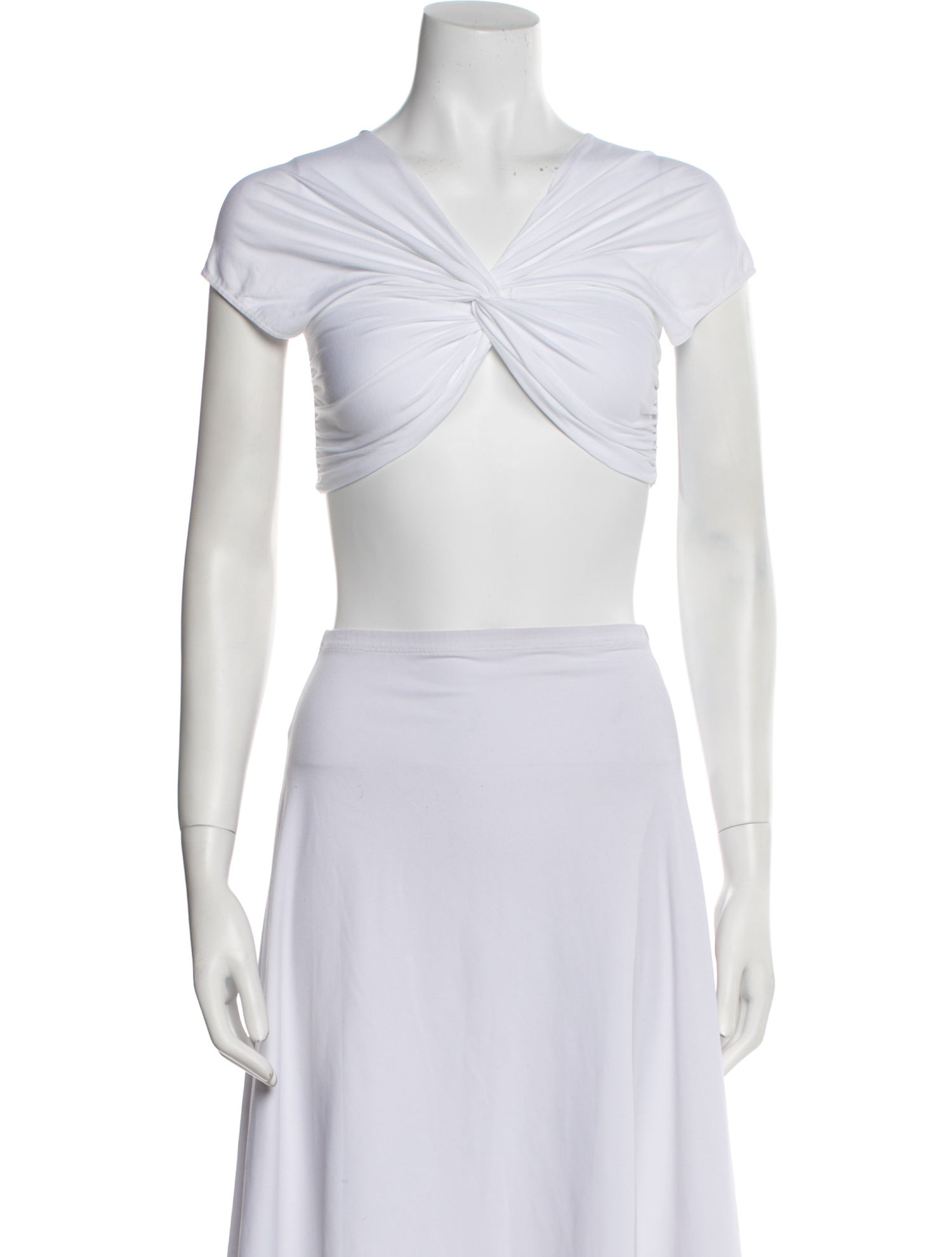 Beaufille V-Neck Short Sleeve Crop Top