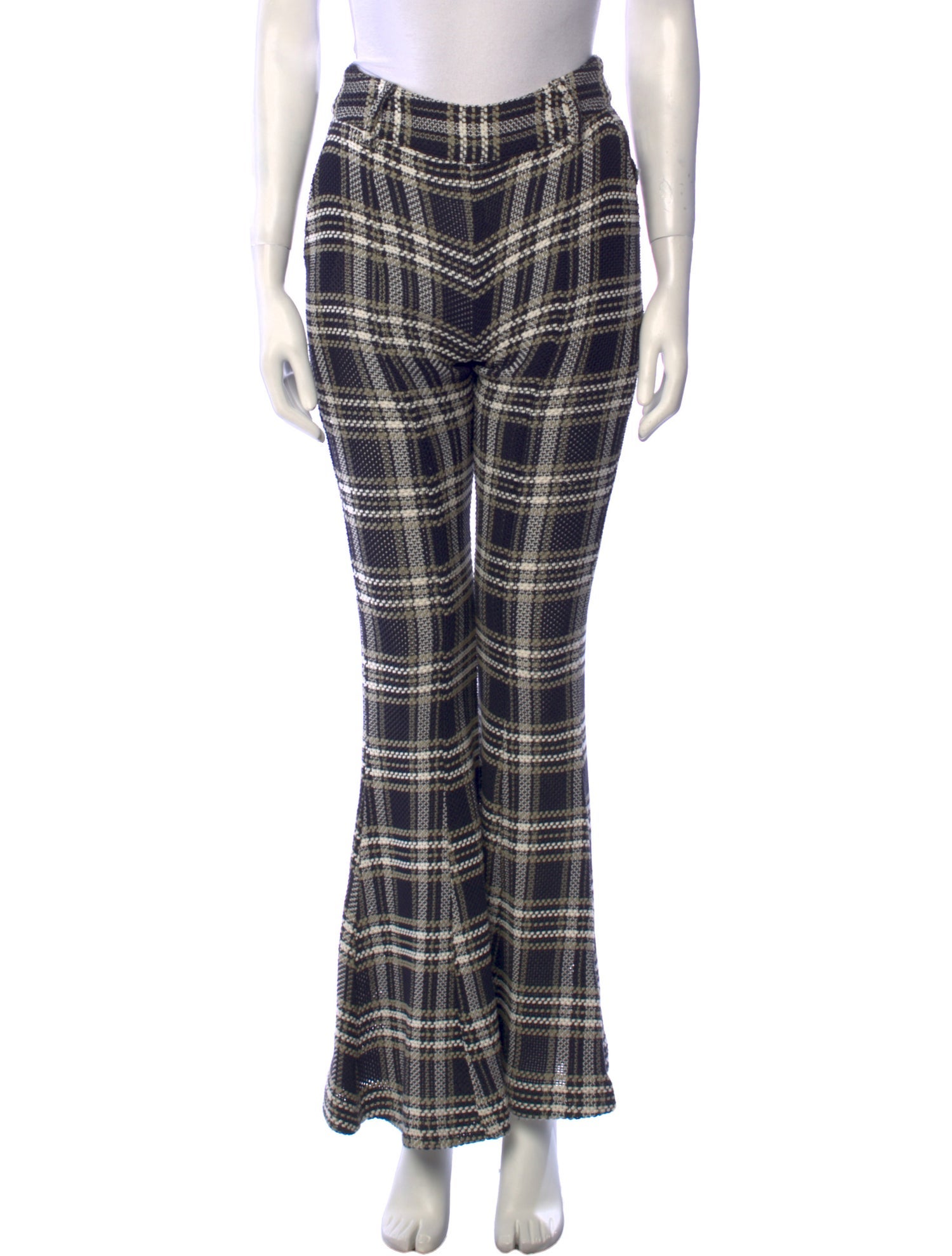 Beaufille Plaid Print Wide Leg Pants