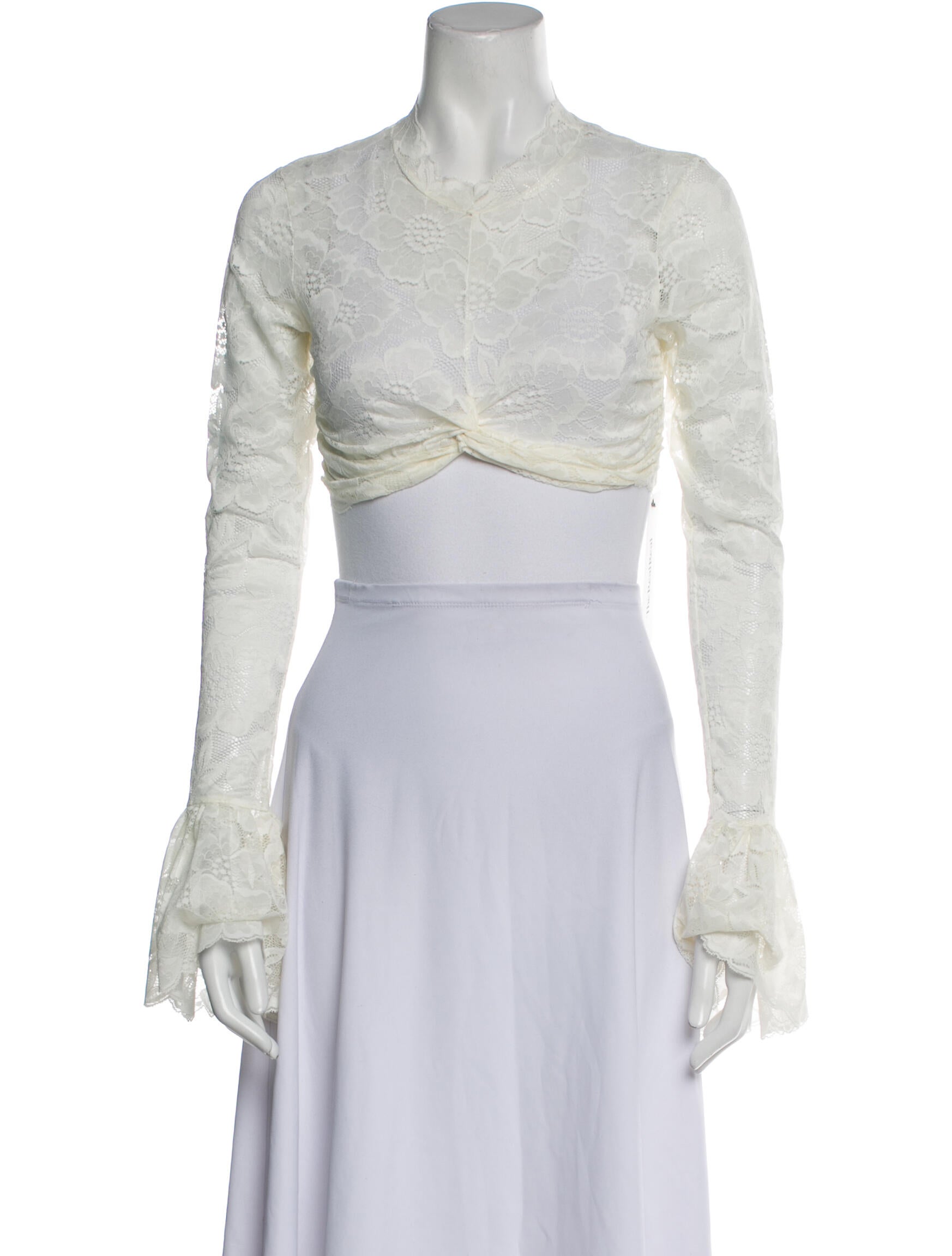 Beaufille Lace Crew Neck Crop Top w/ Tags