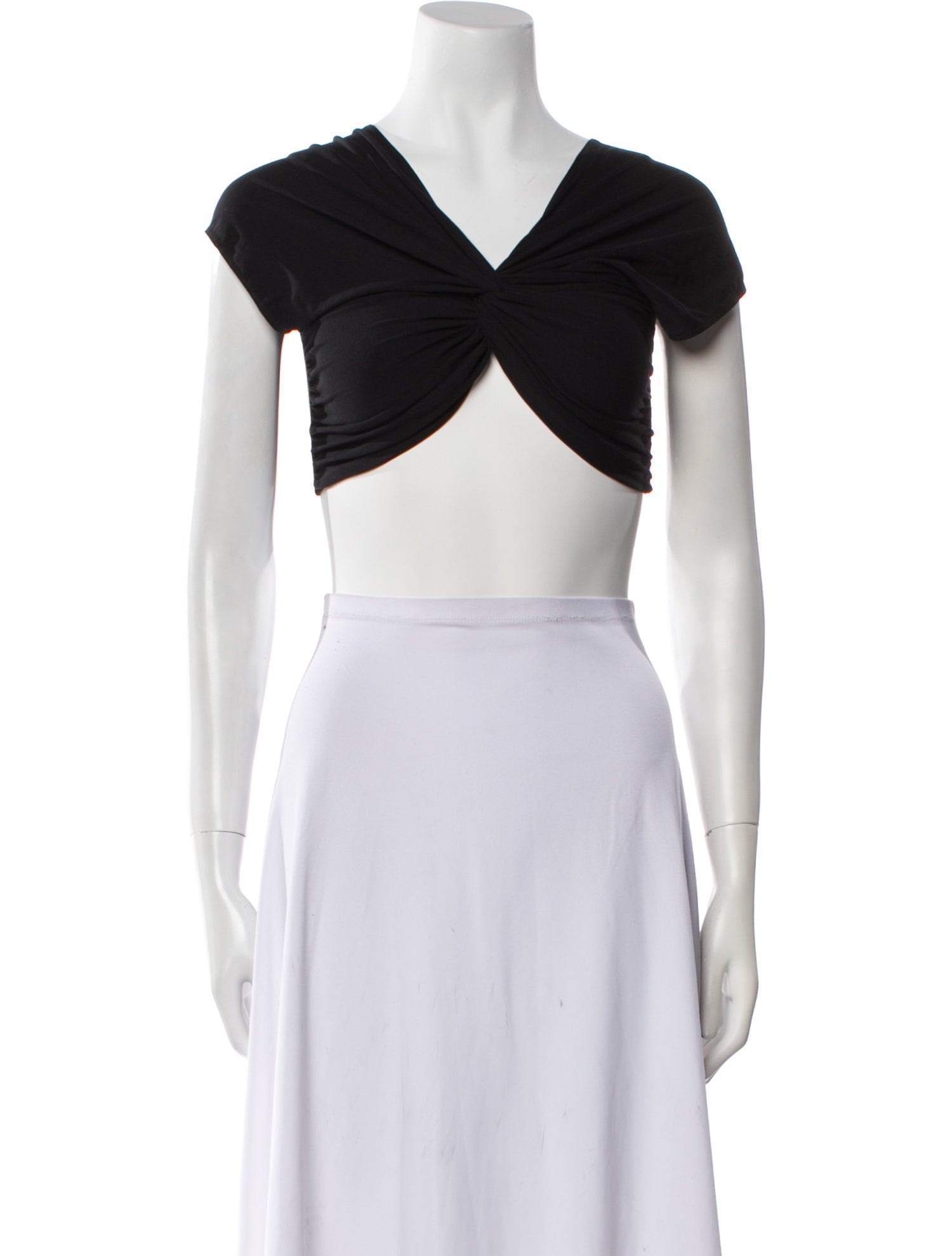 Beaufille V-Neck Short Sleeve Crop Top