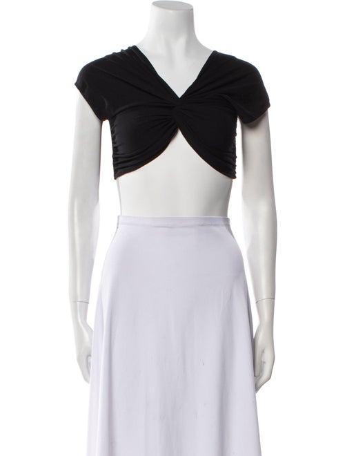 Beaufille V-Neck Short Sleeve Crop Top