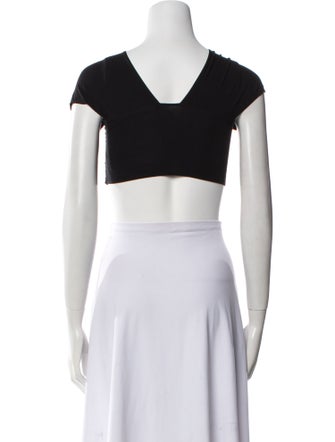 Beaufille V-Neck Short Sleeve Crop Top