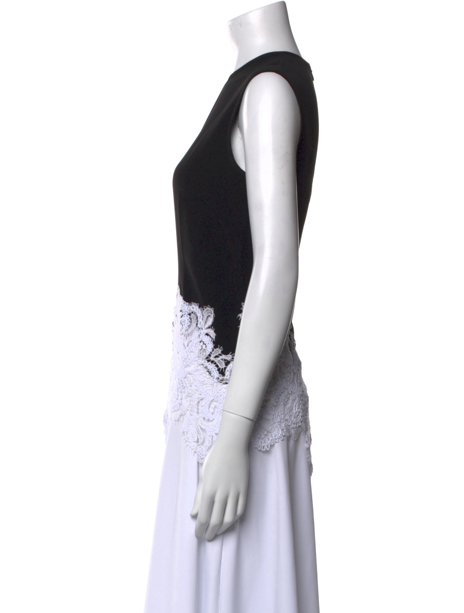 Beaufille Lace Pattern Crew Neck Top