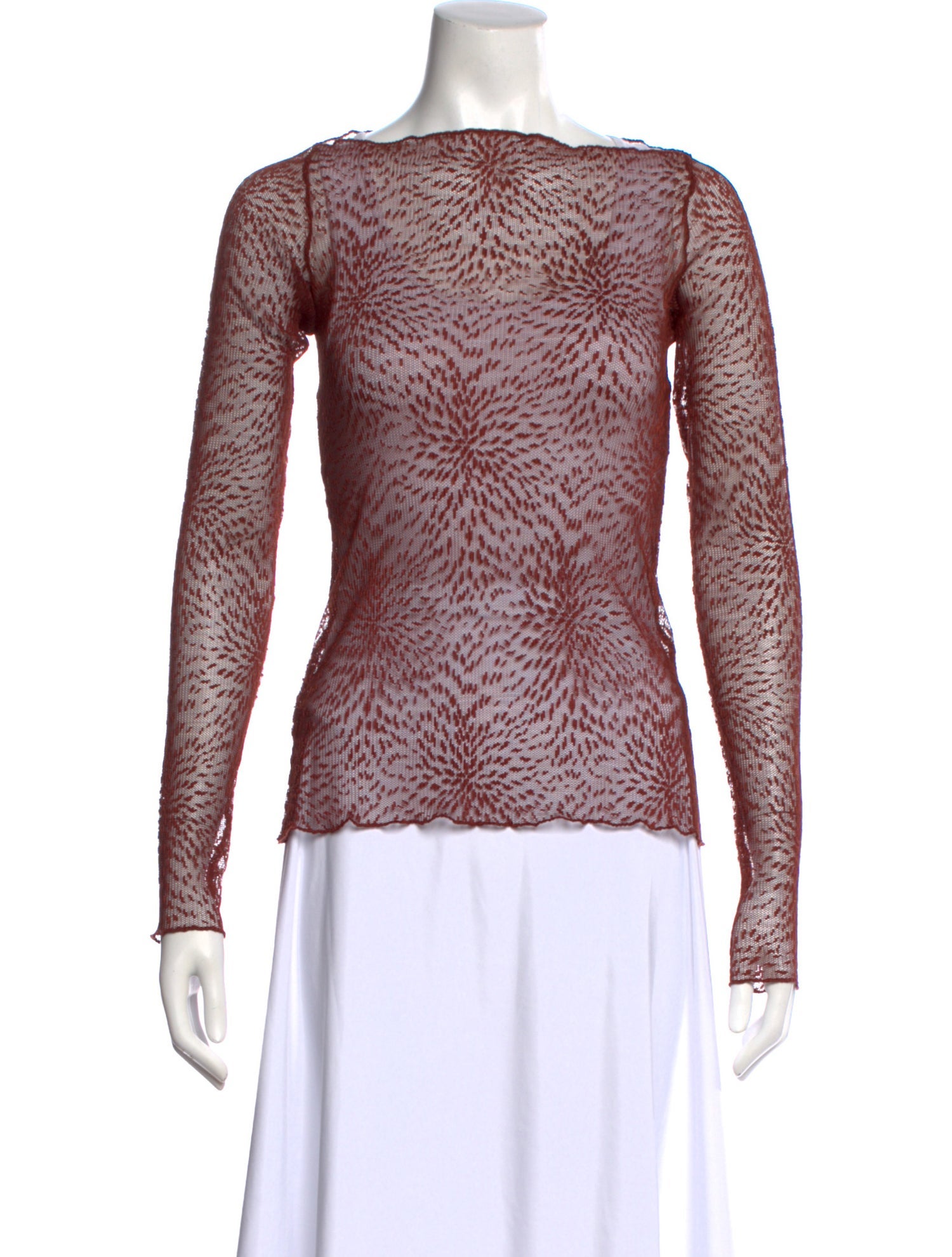 Beaufille Bateau Neckline Long Sleeve Top