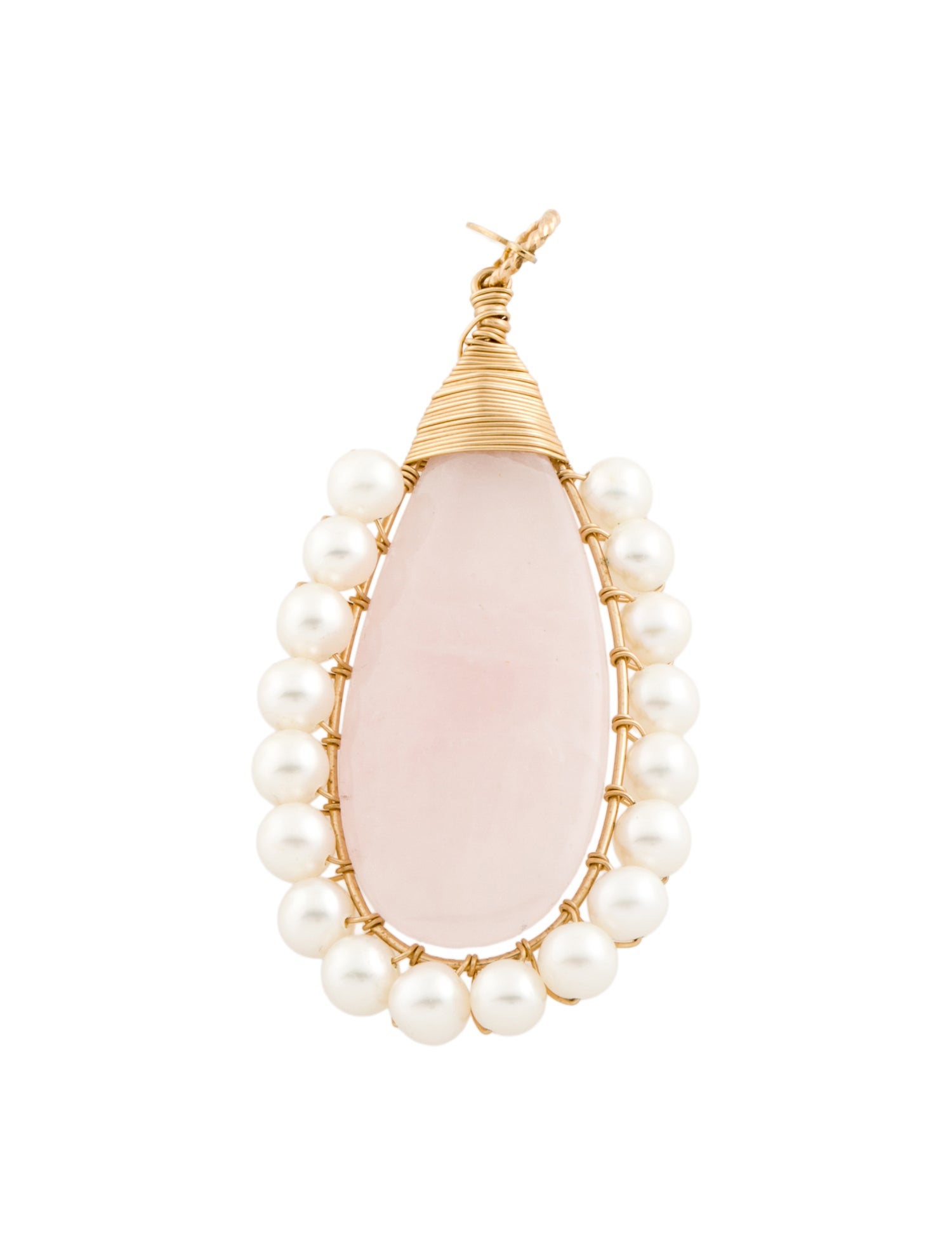 Beck Jewels Pearl & Rose Quartz Pendant