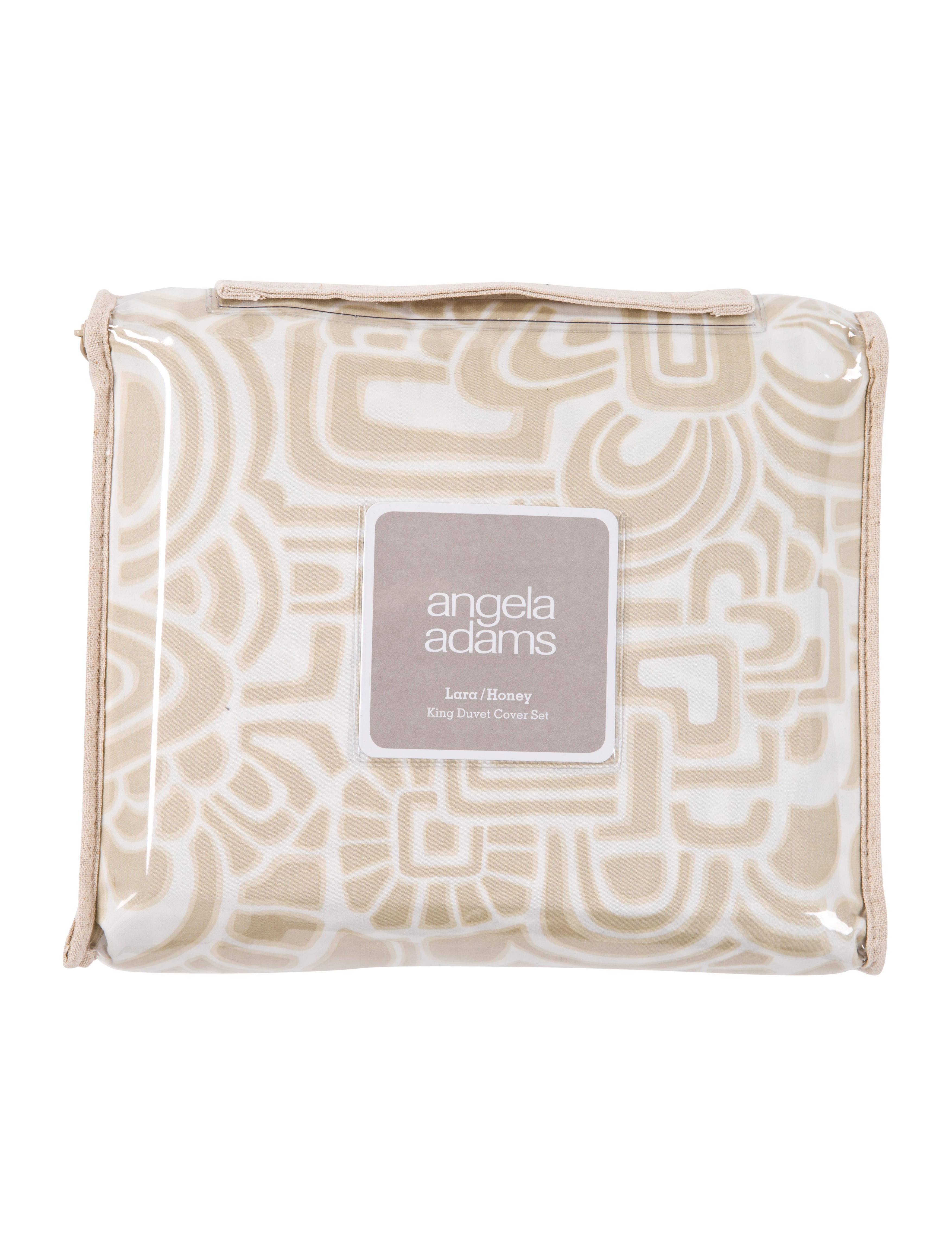 Bedding Angela Adams 3 Piece Lara Honey King Duvet Sham Set Consign