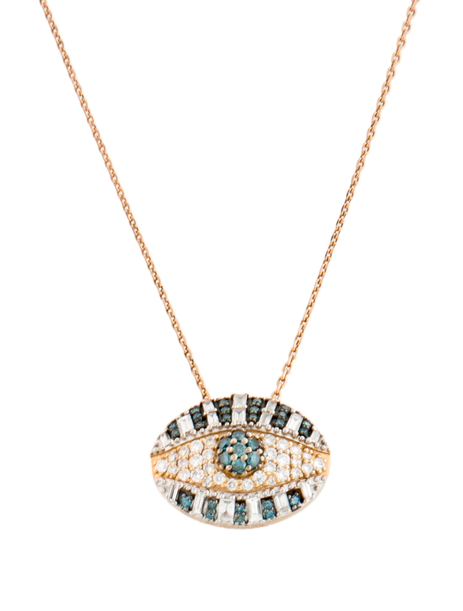 Bee Goddess 14K Diamond Evil Eye Light Pendant Necklace