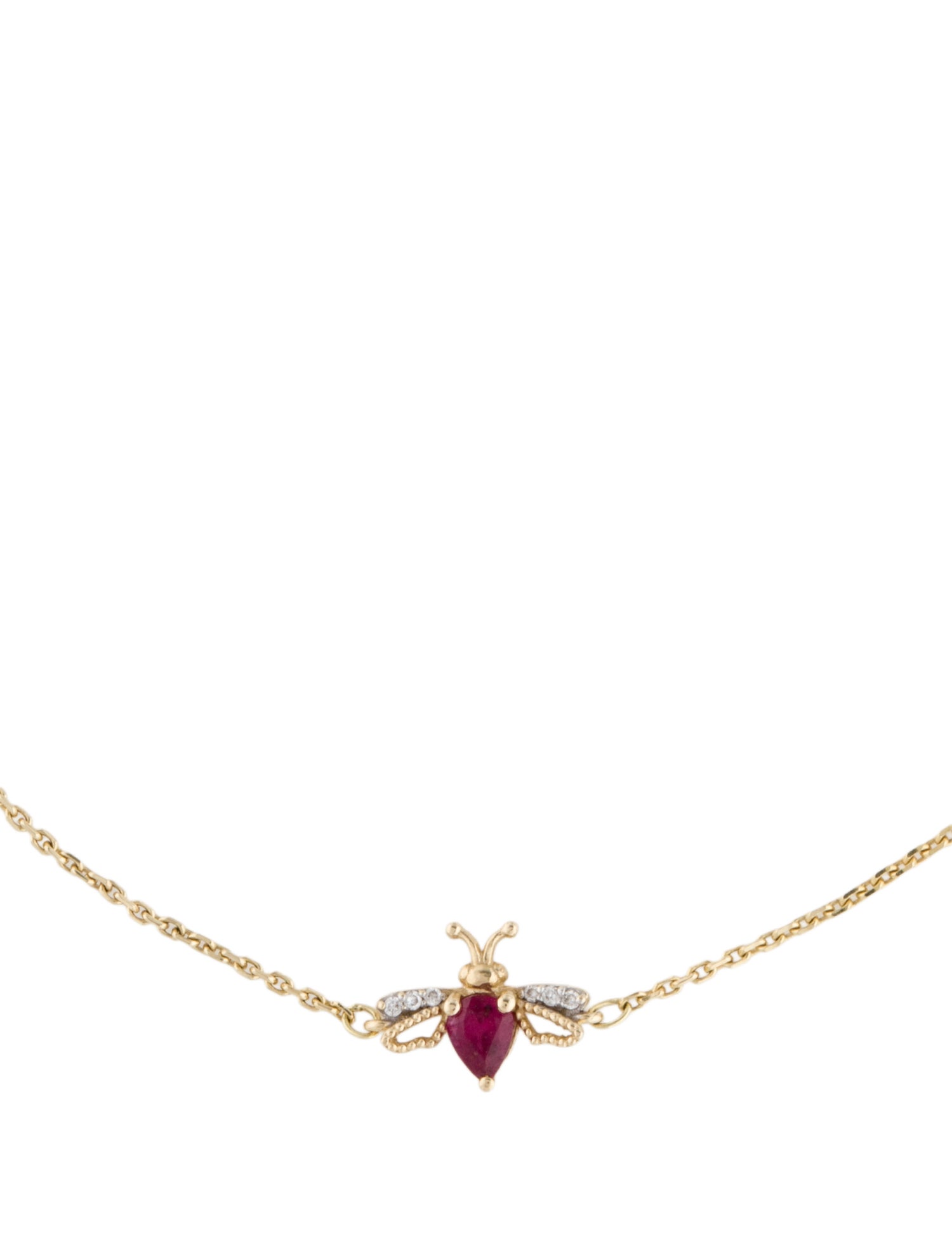 Bee Goddess 14K Ruby & Diamond Queen Bee Lili Bracelet, X-Small