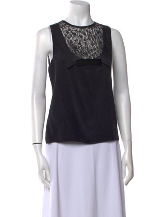 Behnaz Sarafpour Silk Crew Neck Top