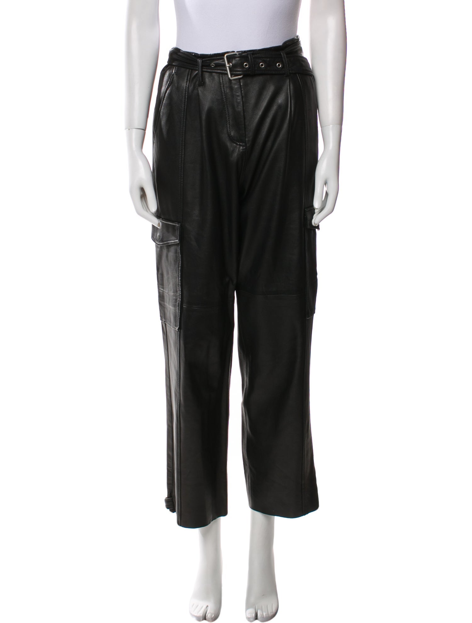 Belstaff Leather Straight Leg Pants