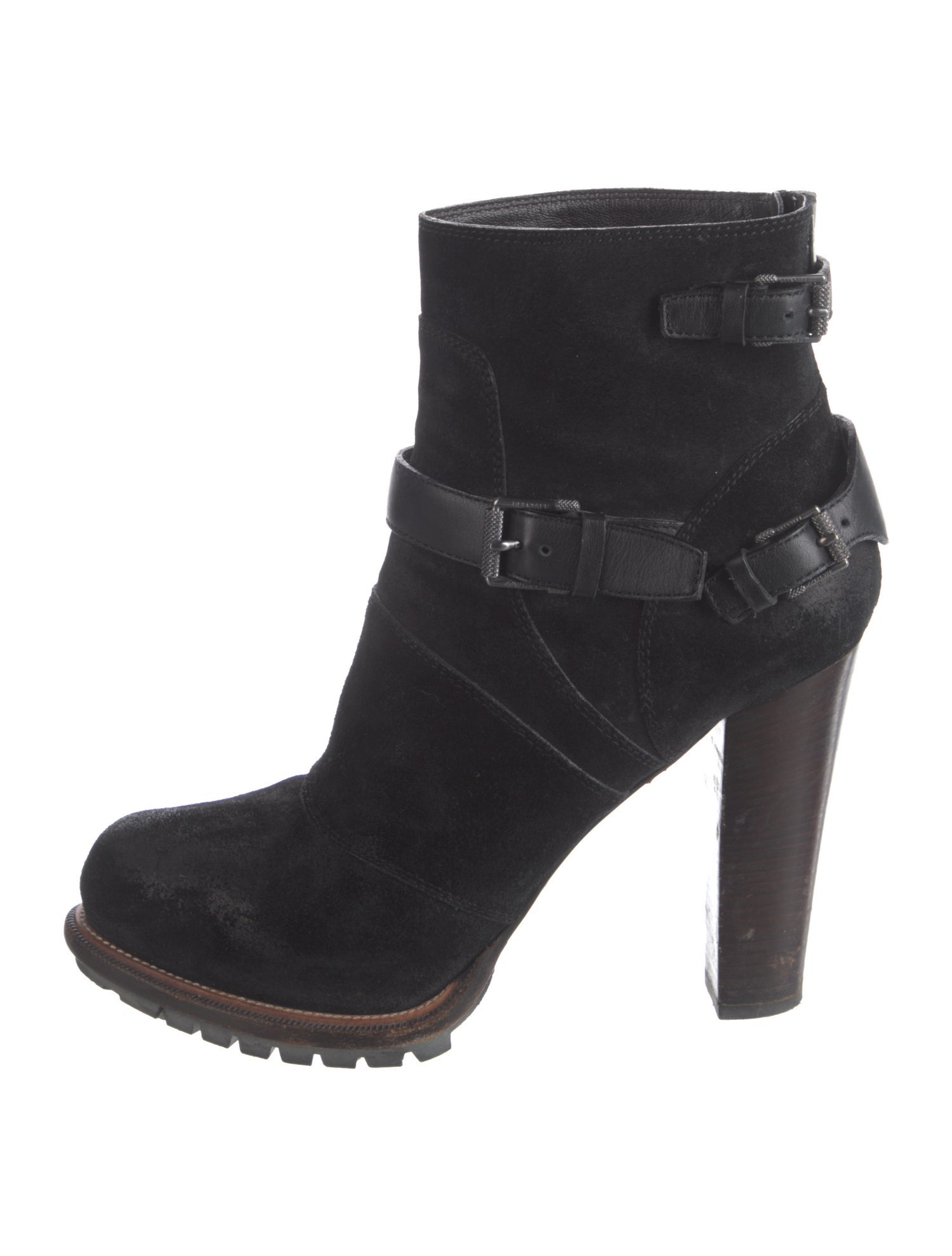 Belstaff Suede Leather Trim Embellishment Boots