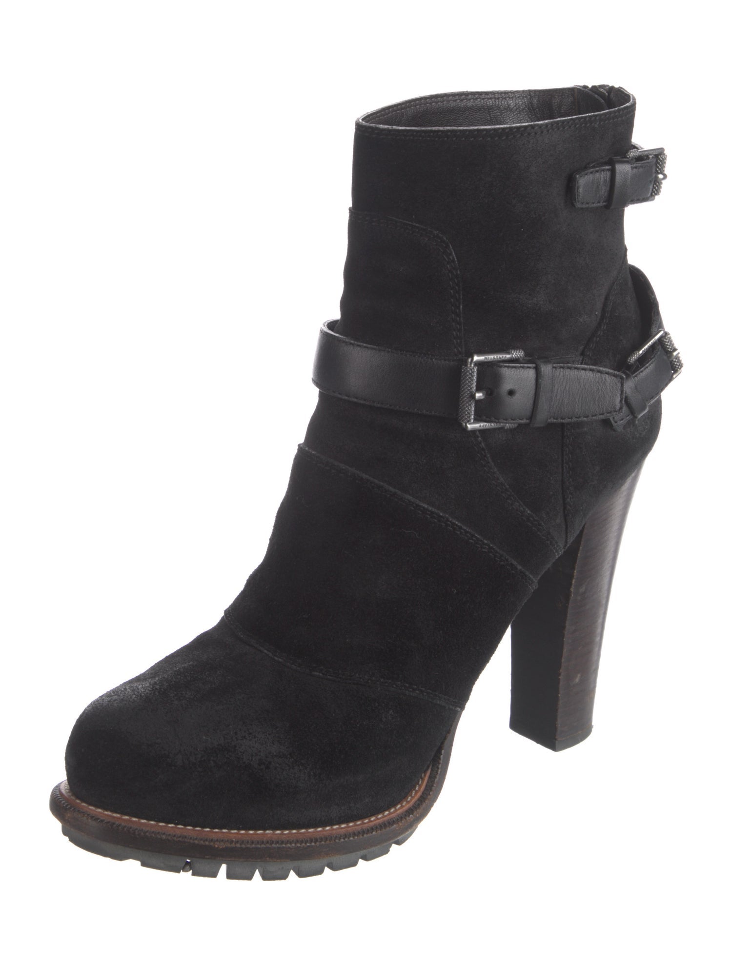 Belstaff Suede Leather Trim Embellishment Boots