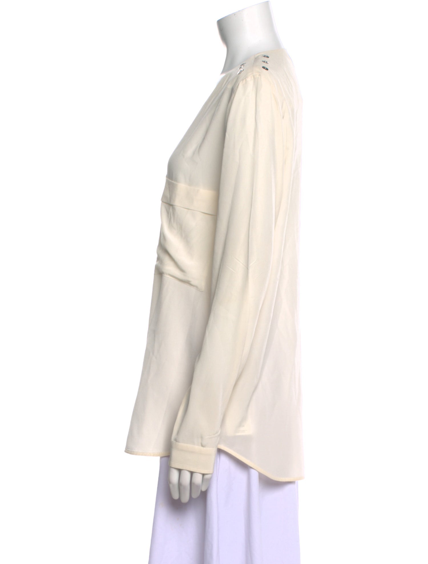 Belstaff Silk V-Neck Button-Up Top