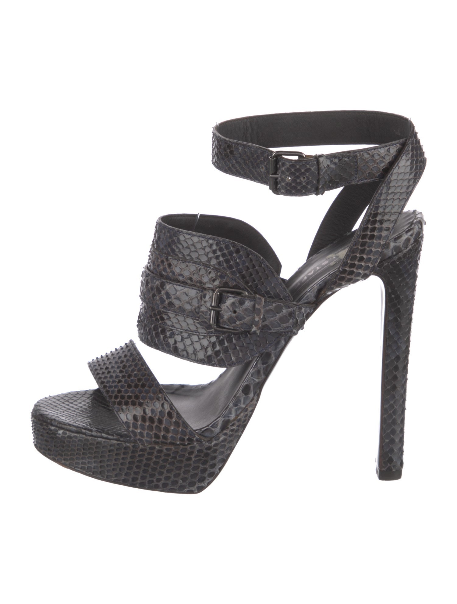 Belstaff Snakeskin Animal Print Slingback Sandals