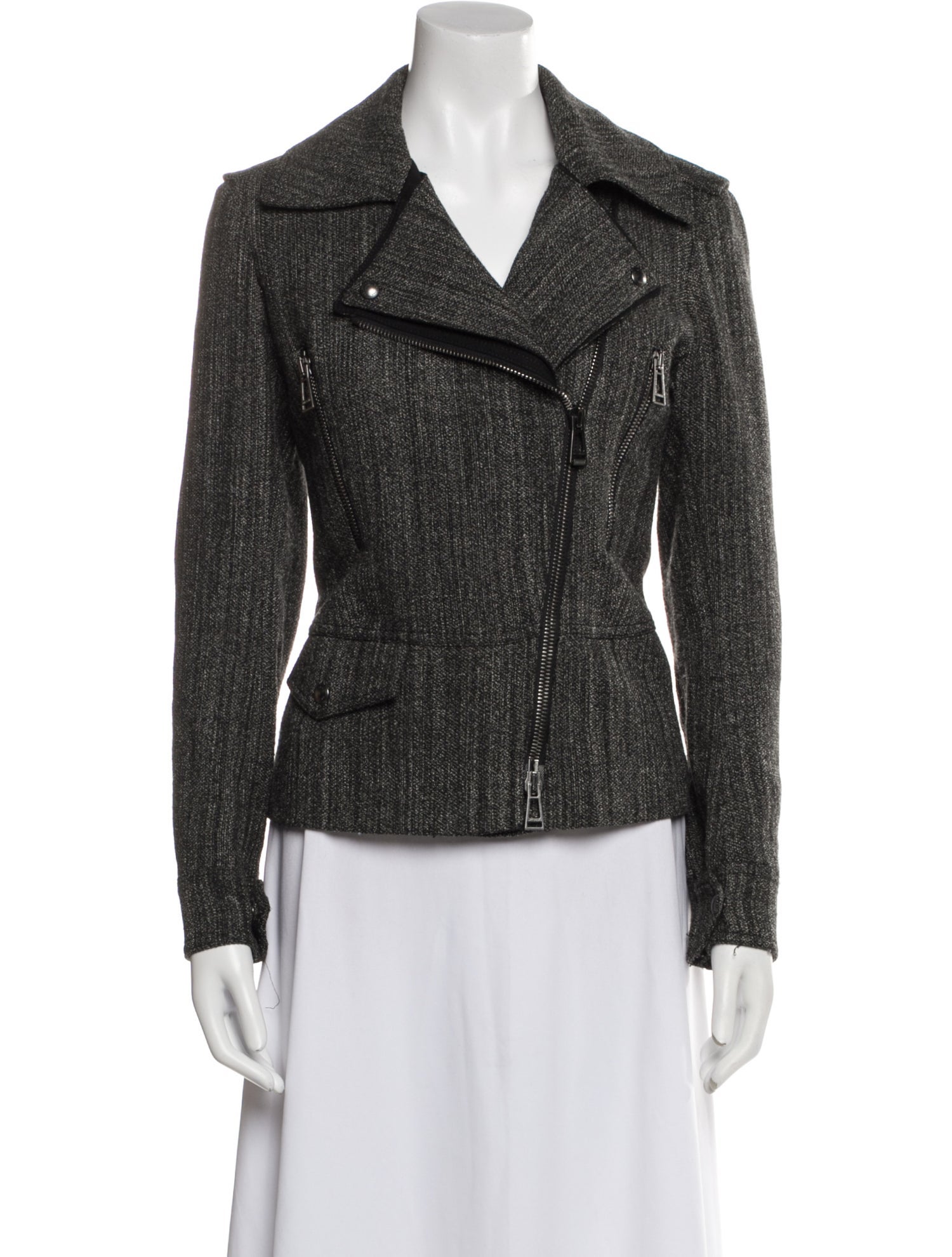Belstaff Wool Tweed Pattern Biker Jacket
