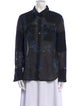 Belstaff Virgin Wool Floral Print Button-Up Top