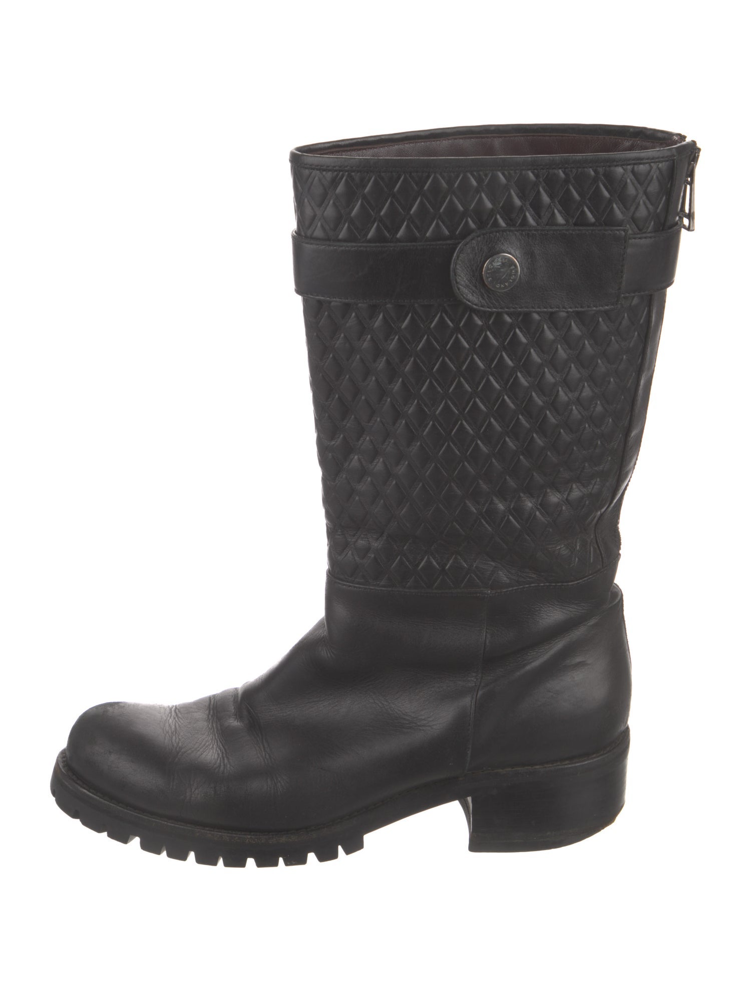 Belstaff Leather Printed Moto Boots