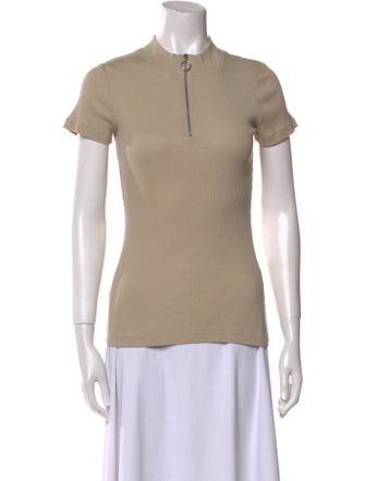 Belstaff Mock Neck Short Sleeve Polo