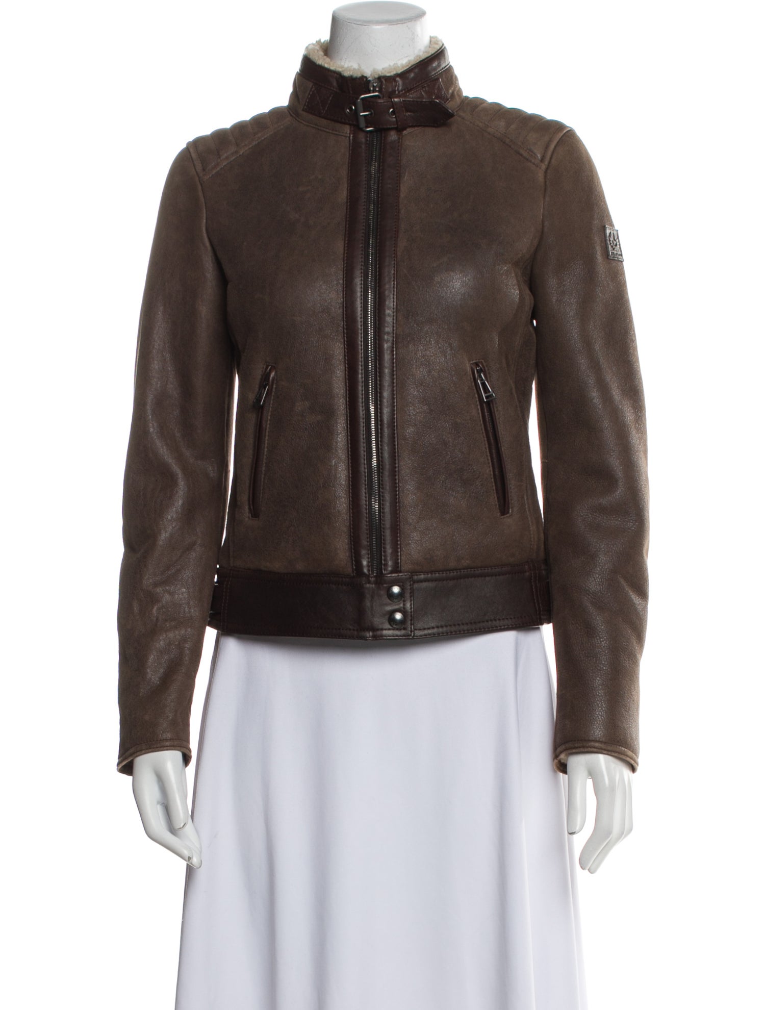 Belstaff Leather Faux Fur Jacket