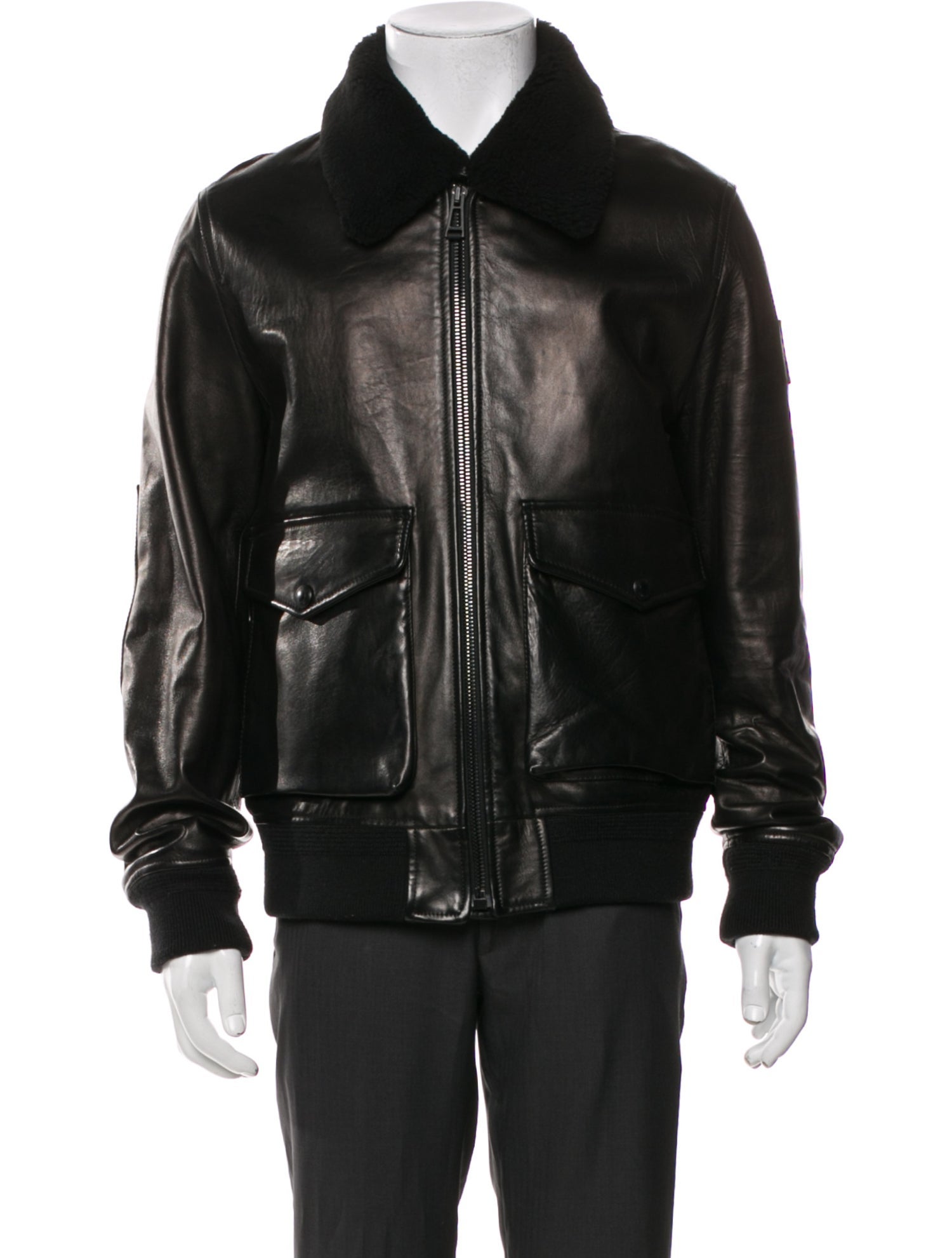 Belstaff Lamb Leather Bomber Jacket