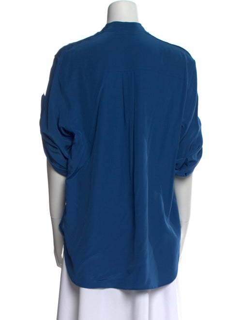 Belstaff Silk Mock Neck Button-Up Top