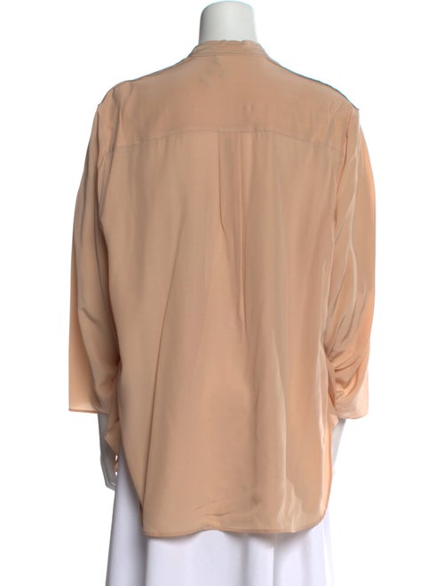 Belstaff Silk Mock Neck Button-Up Top