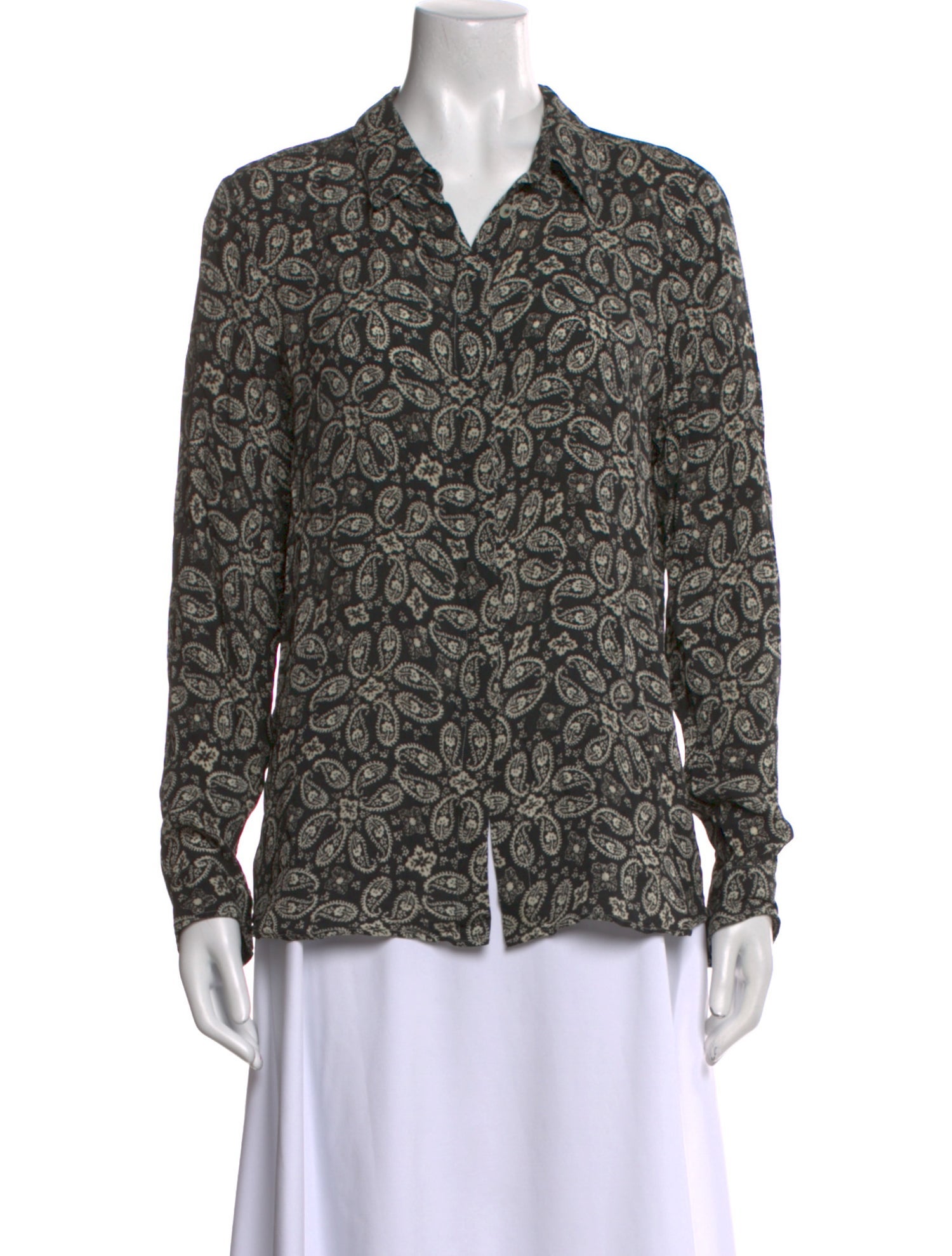 Belstaff Printed Long Sleeve Button-Up Top