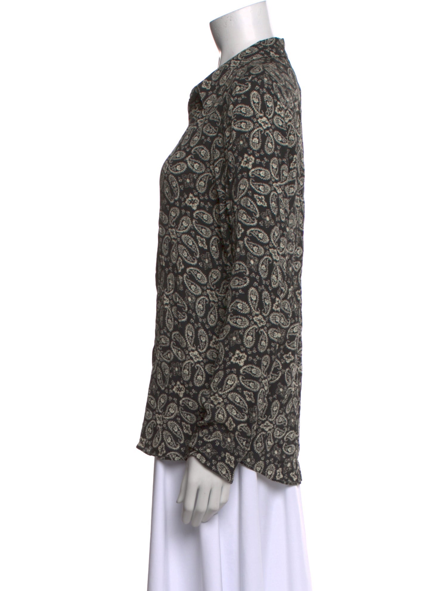 Belstaff Printed Long Sleeve Button-Up Top